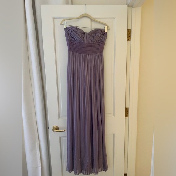 BCBG MaxAzria Lilac Silk Chiffon Evening Gown - Picture 3 of 7